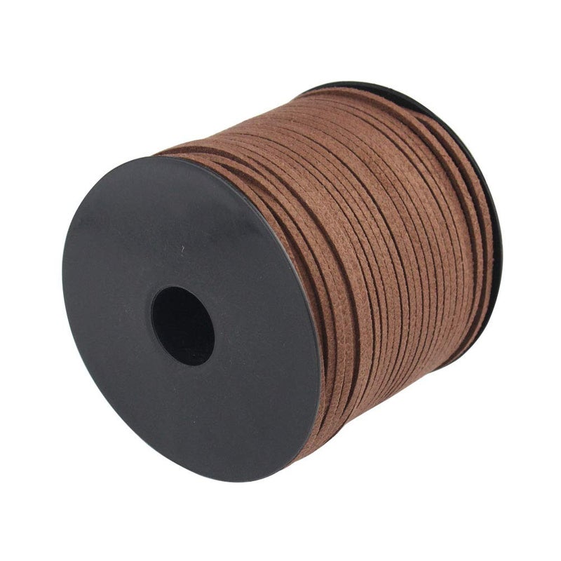 Wobe 100 Yards Suede Cord, Leather Cord 2.6mm x 1.5mm Suede Lace Faux Leather Cord with Roll Spool for Bracelet Necklace Beading DIY Handmade Crafts Thread (Coffee) - Image 3